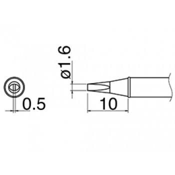 Hakko T31-01D16 FX100 1.6mm Chisel Soldering Tip 450°C