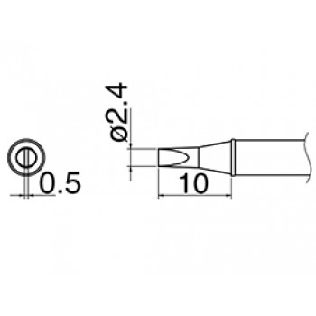 Hakko T31-03D24 FX100 2.4mm Chisel Soldering Tip 350°C