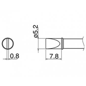Hakko T31-02D52 FX100 5.2mm Chisel Soldering Tip 400°C