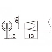 Hakko T33-D6 FX801 6mm Chisel Soldering Tip