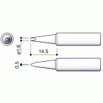 Hakko T18-D16 FX888 1.6mm Chisel Soldering Tip