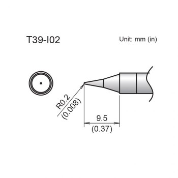 Hakko T39-I02 FX971 0.2mm Slim Conical Soldering Tip 