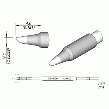 JBC C210-006 Cartridge Bevel Tip 1mm