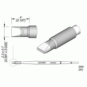 JBC C210-007 Cartridge Chisel Tip 2.3mm x 0.7mm