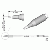 JBC C245-906 Cartridge Tip Bent Chisel 1.2 x 0.7mm