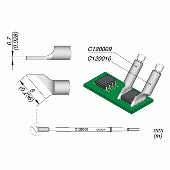 JBC C120-010 Cartridge Tip 6mm Blade