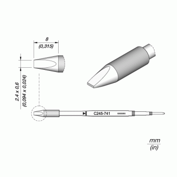 JBC C245-741 Cartridge Tip Chisel 2.4mm