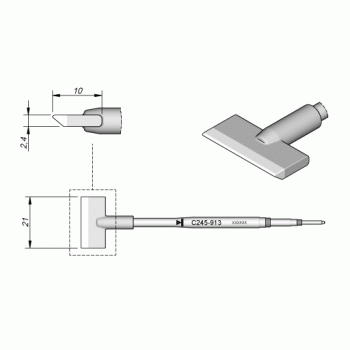 JBC C245-913 Cartridge Tip Blade 21mm