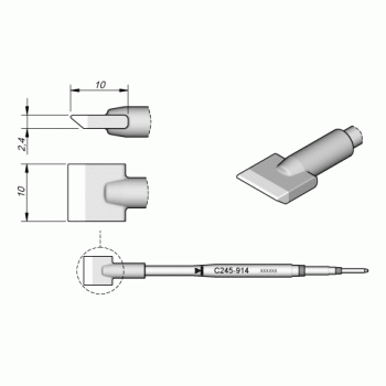 JBC C245-914 Cartridge Tip Blade 10mm