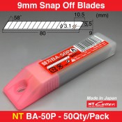 NT Cutter BA-50P 9mm Blades Pk-50