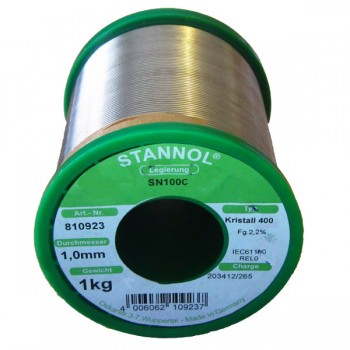 Stannol SN100C Crystal 400 Lead Free Solder Wire 1.0mm 1kg